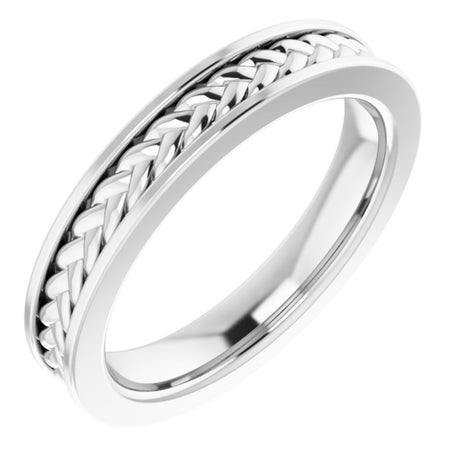 Sterling Silver 3 mm Woven Design Band  Size 5