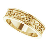 14K Yellow 6 mm Celtic-Inspired Band Size 10