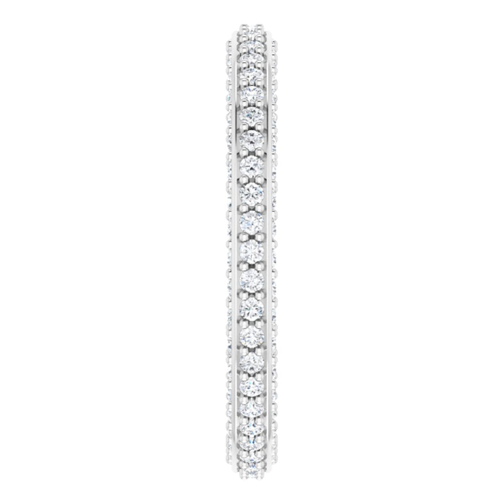 14K White 5/8 CTW Natural Diamond Eternity Band Size 4