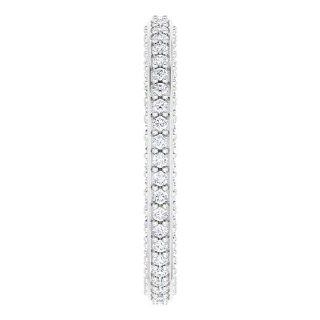 14K White 5/8 CTW Natural Diamond Eternity Band Size 4