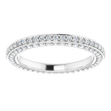 14K White 5/8 CTW Natural Diamond Eternity Band Size 4