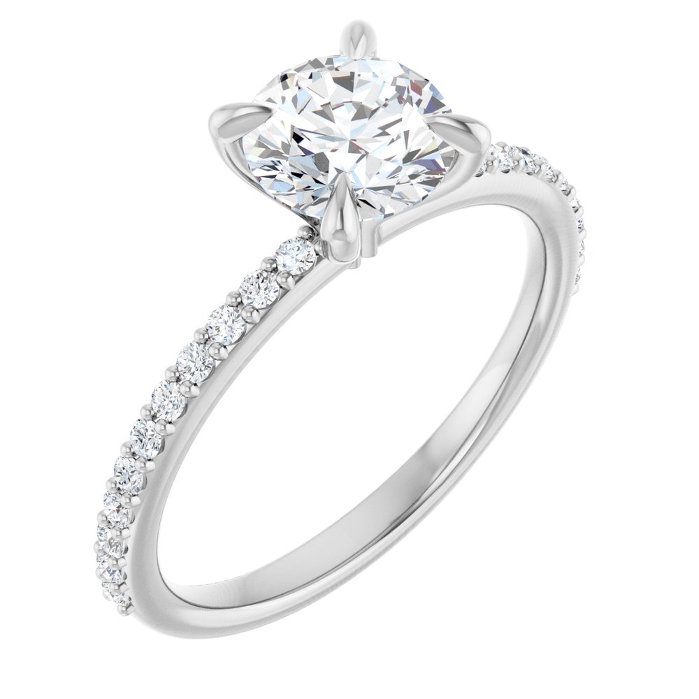 14K White Gold 1 1/5 CTW Lab-Grown Diamond Engagement Ring