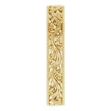 10K Yellow Gold 4 mm Milgrain Edge Floral Flat Band Size 8.5