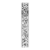 Sterling Silver 4 mm Milgrain Edge Floral Flat Band Size 8.5