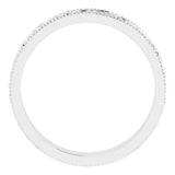 Sterling Silver 4 mm Milgrain Edge Floral Flat Band Size 8.5