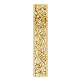 14K Yellow Gold 4 mm Milgrain Edge Floral Flat Band Size 5.5