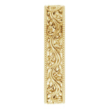 14K Yellow Gold 4 mm Milgrain Edge Floral Flat Band Size 4.5