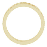 14K Yellow Gold 4 mm Milgrain Edge Floral Flat Band Size 5.5