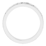 14K White Gold 4 mm Milgrain Edge Floral Flat Band Size 4.5