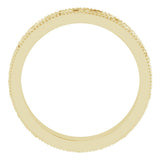 14K Yellow Gold 4 mm Milgrain Edge Floral Flat Band Size 4.5