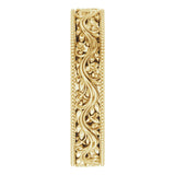 10K Yellow Gold 4 mm Milgrain Edge Floral Flat Band Size 4
