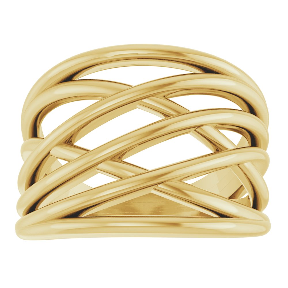 14K Yellow Criss-Cross Ring