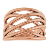 14K Rose Criss-Cross Ring