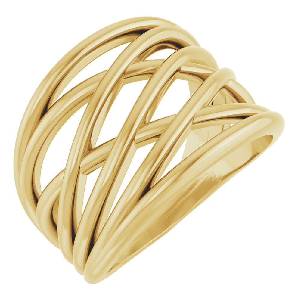 14K Yellow Criss-Cross Ring