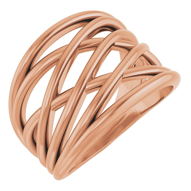 14K Rose Criss-Cross Ring