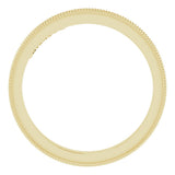 14K Yellow Gold 2.5 mm Milgrain Edge Sculptural Flat Band Size 7