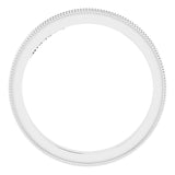 14K White Gold 2.5 mm Milgrain Edge Sculptural Flat Band Size 7