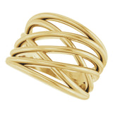 14K Yellow Criss-Cross Ring