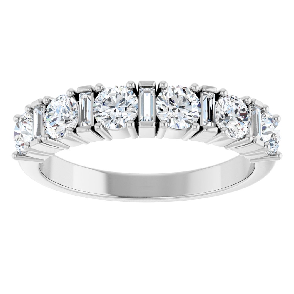 14K White 1 CTW Natural Diamond Anniversary Band