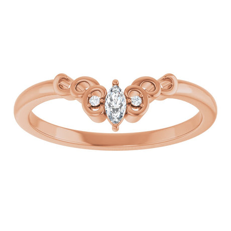 14K Rose Gold .07 CTW Natural Diamond Sculptural Contour Band