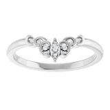 14K White Gold .07 CTW Natural Diamond Sculptural Contour Band