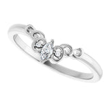 14K White Gold .07 CTW Natural Diamond Sculptural Contour Band