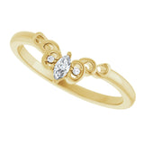 14K Yellow .07 CTW Natural Diamond Sculptural Contour Band