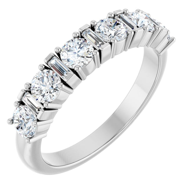 14K White 1 CTW Natural Diamond Anniversary Band