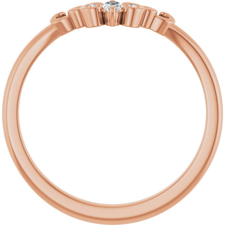 14K Rose Gold .07 CTW Natural Diamond Sculptural Contour Band