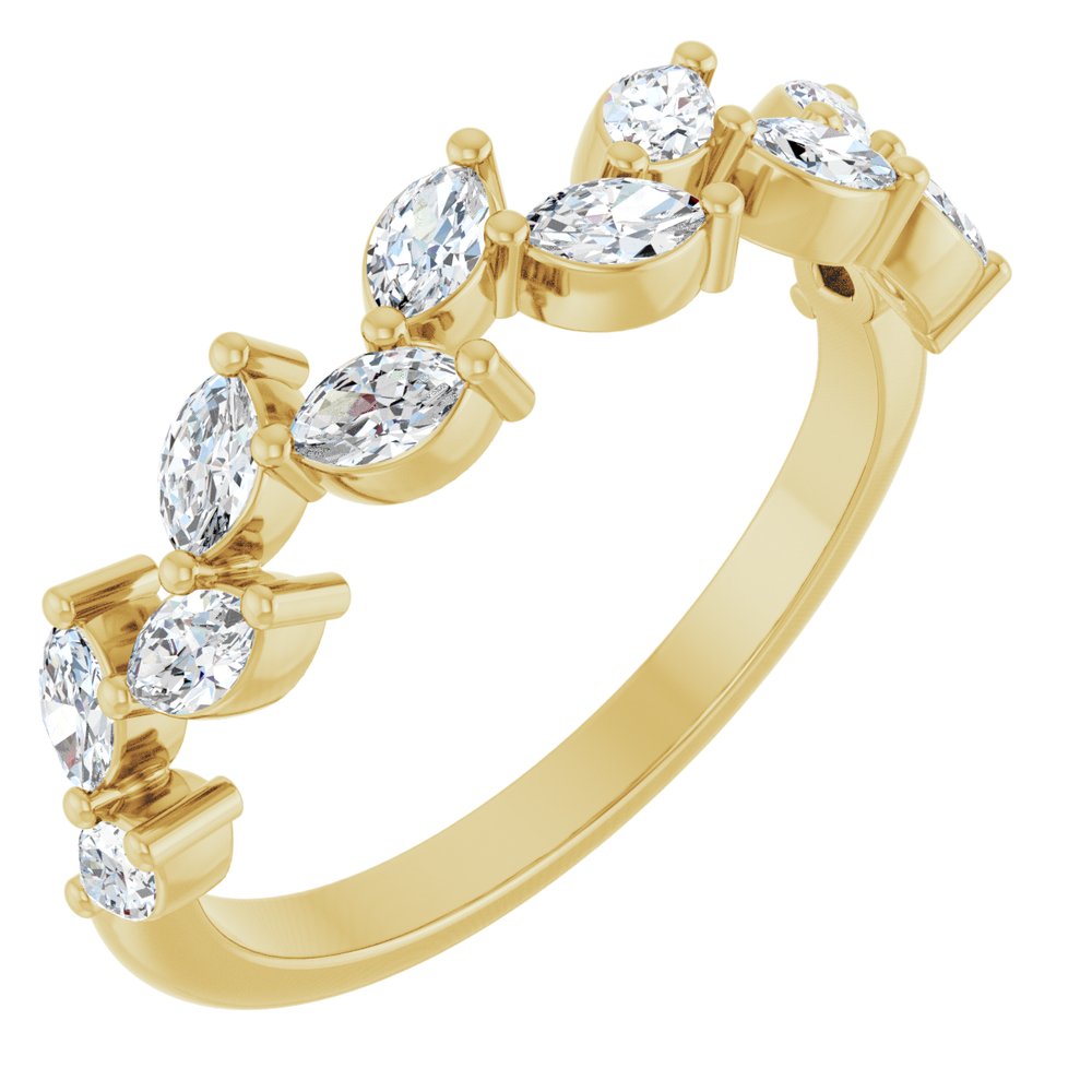 14K Yellow 5/8 CTW Natural Diamond Anniversary Band