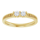 14K Yellow 2-Stone .07 CTW Lab-Grown Diamond Semi-Set Family Ring