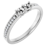 14K White 2-Stone .07 CTW Lab-Grown Diamond Semi-Set Family Ring