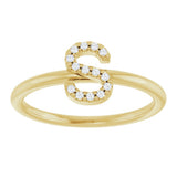 14K Yellow Gold .05 CTW Natural Diamond Initial S Ring