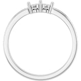 14K White 2-Stone .07 CTW Lab-Grown Diamond Semi-Set Family Ring