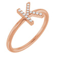 14K Rose .05 CTW Natural Diamond Initial K Ring