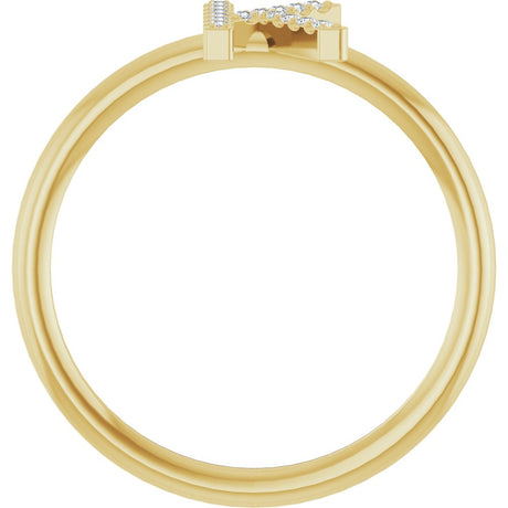 14K Yellow Gold .05 CTW Natural Diamond Initial K Ring