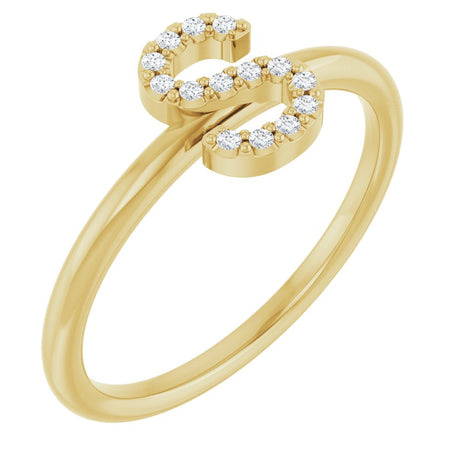 14K Yellow Gold .05 CTW Natural Diamond Initial S Ring