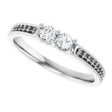 14K White 2-Stone .07 CTW Lab-Grown Diamond Semi-Set Family Ring
