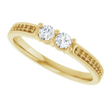 14K Yellow 2-Stone .07 CTW Lab-Grown Diamond Semi-Set Family Ring