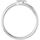 14K White .05 CTW Natural Diamond Initial P Ring