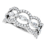 Platinum 1 CTW Natural Diamond Anniversary Ring