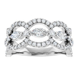 Platinum 1 CTW Natural Diamond Anniversary Ring