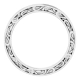 14K White 2 mm Sculptural-Inspired Leaf Band