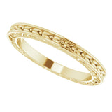 14K Yellow 2 mm Sculptural-Inspired Leaf Band