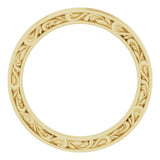 14K Yellow 2 mm Floral Flat Band