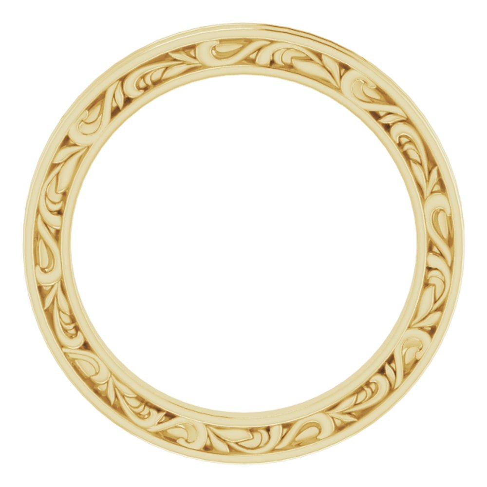 14K Yellow 2 mm Sculptural-Inspired Leaf Band