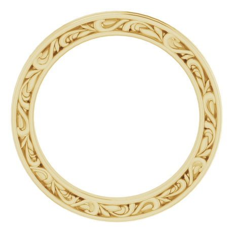 14K Yellow 2 mm Sculptural-Inspired Leaf Band