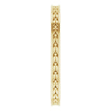 14K Yellow Gold 2 mm Floral Flat Band Size 6