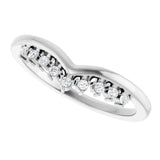 14K White .08 CTW Natural Diamond Contour Band