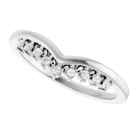 Platinum .08 CTW Natural Diamond Contour Band